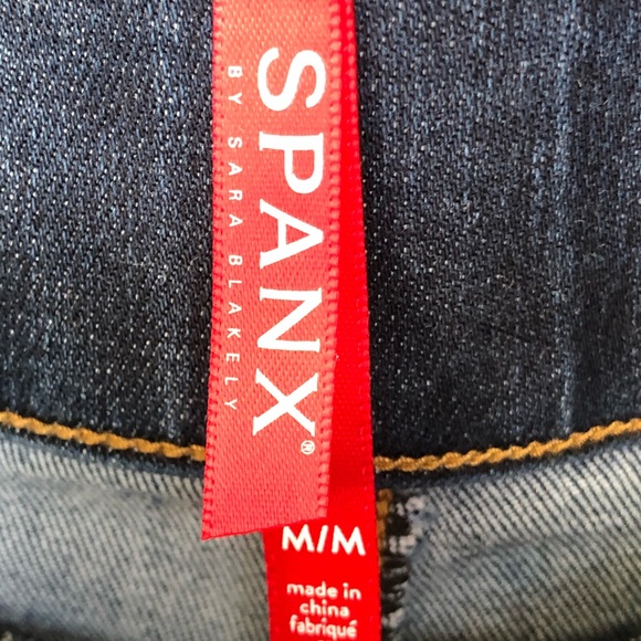 Spanx Distressed Denim Jeans Raw Hem Women’s M - Picture 5 of 7